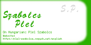 szabolcs plel business card